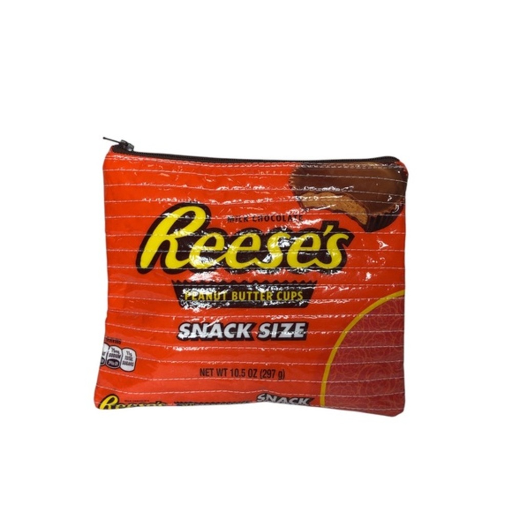 Reese's Peanut Butter Cup Orange Brown Small Makeup bag Or Pencil Case